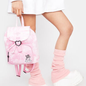 Pink Acid Wash Denim Angel Backpack